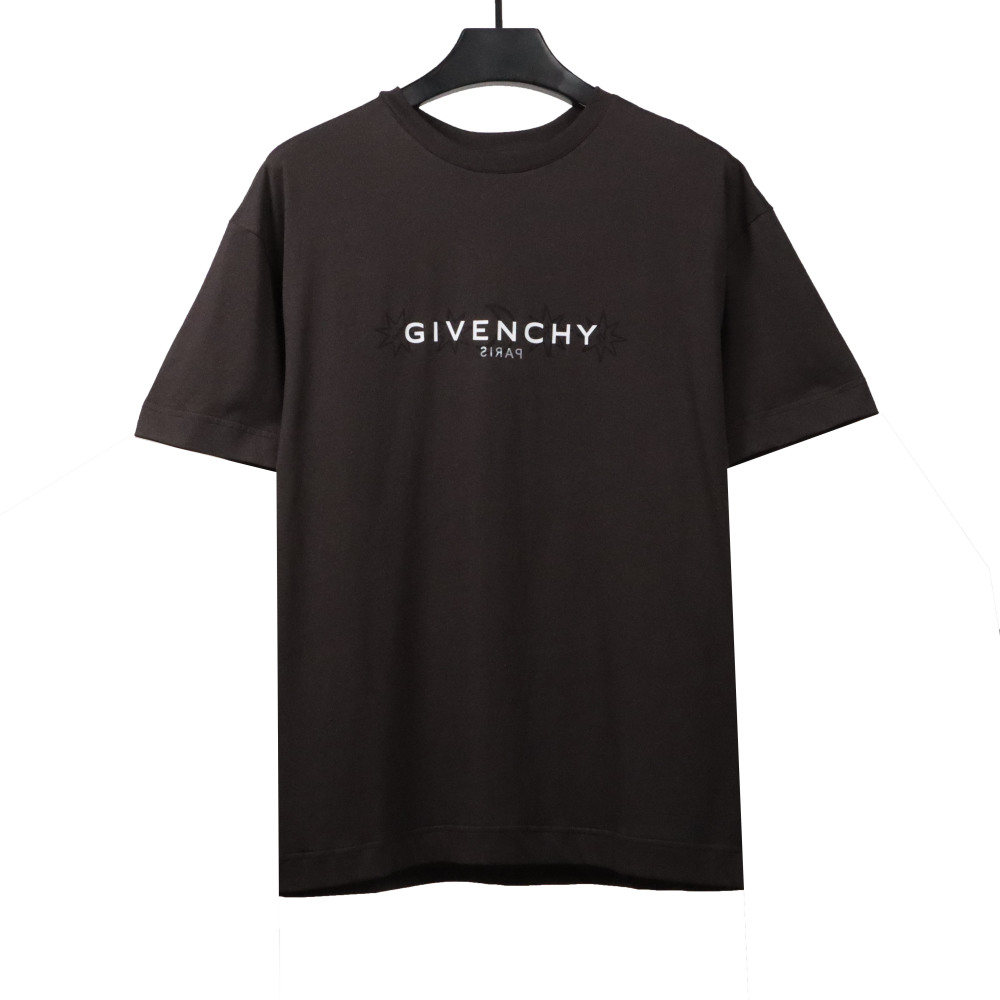  Givenchy octagonal star print round neck short-sleeved black T-Shirts