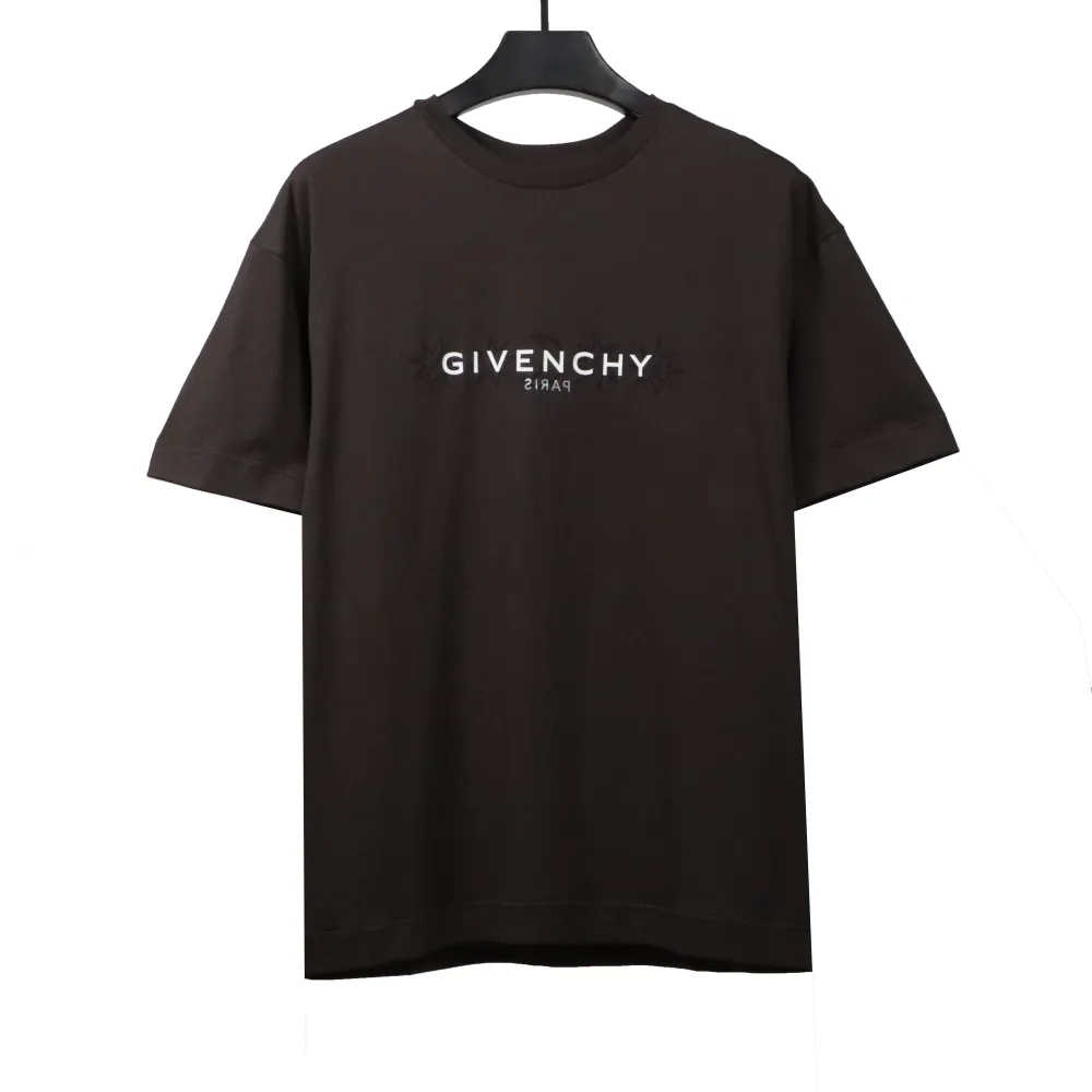  Givenchy octagonal star print round neck short-sleeved black T-Shirts