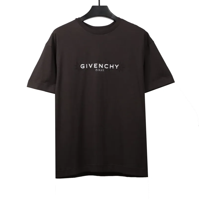  Givenchy octagonal star print round neck short-sleeved black T-Shirts