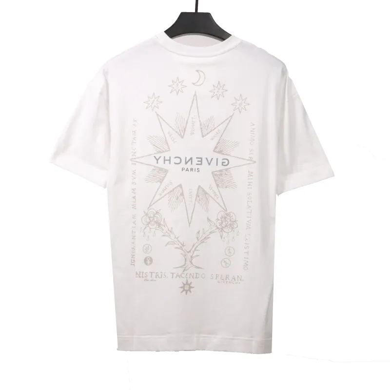 Givenchy octagonal star print round neck short-sleeved white T-Shirts