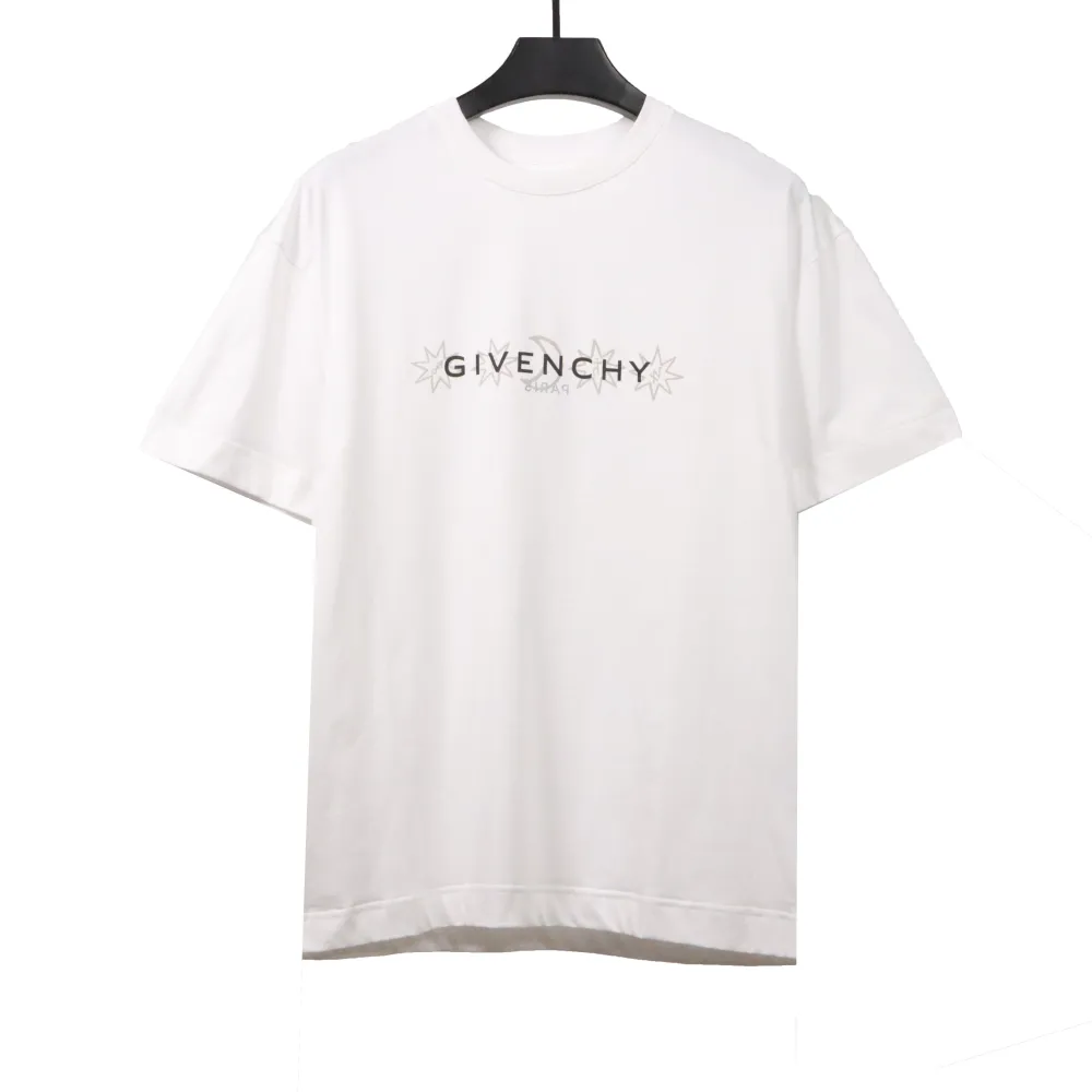  Givenchy octagonal star print round neck short-sleeved white T-Shirts