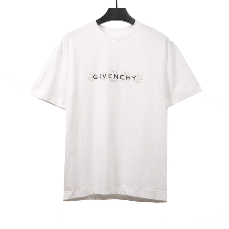  Givenchy octagonal star print round neck short-sleeved white T-Shirts
