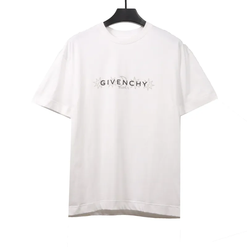  Givenchy octagonal star print round neck short-sleeved white T-Shirts