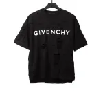  Givenchy ripped fake two-piece short sleeve black T-Shirts