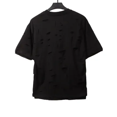 Givenchy ripped fake two-piece short sleeve black T-Shirts 02
