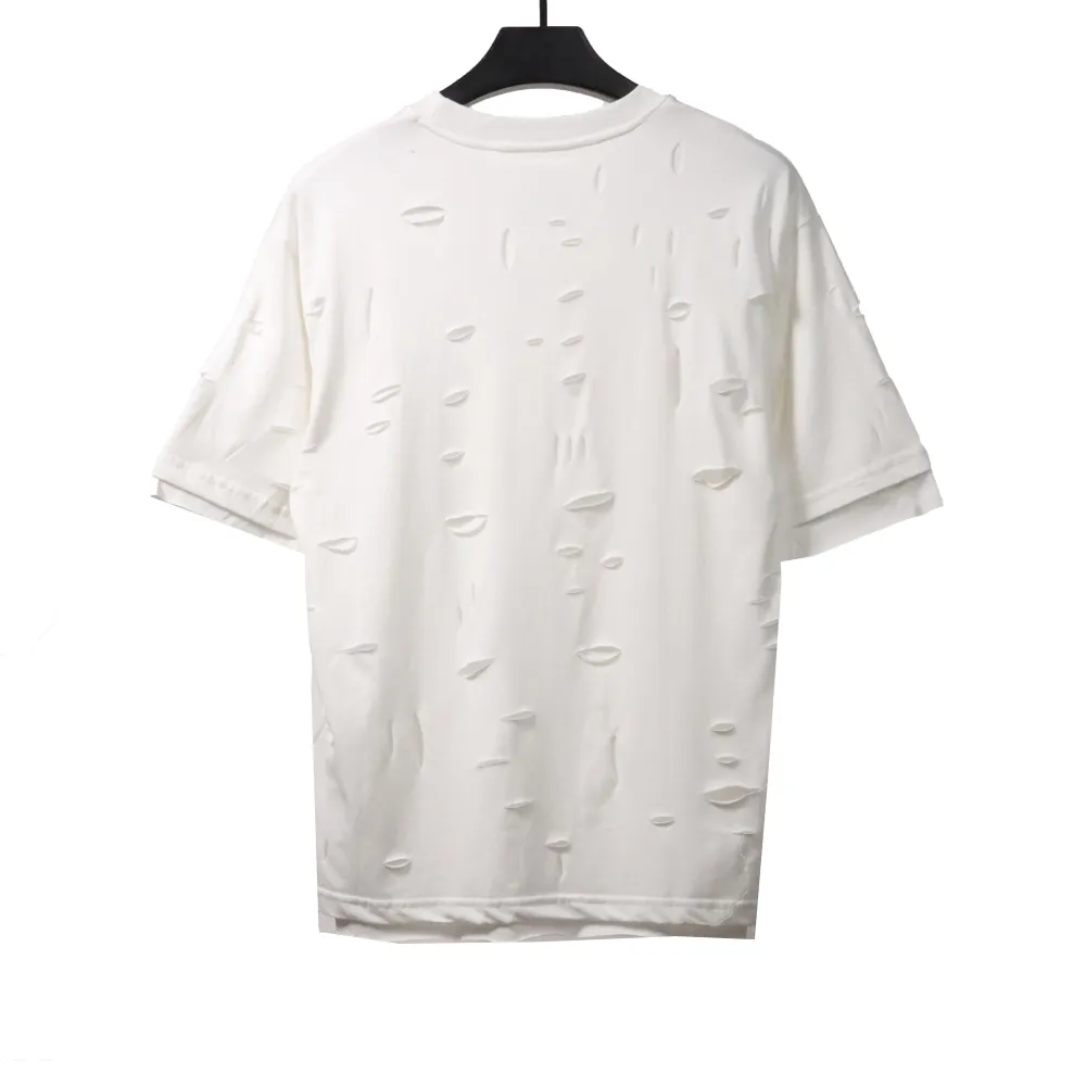  Givenchy ripped fake two-piece short sleeve white T-Shirts