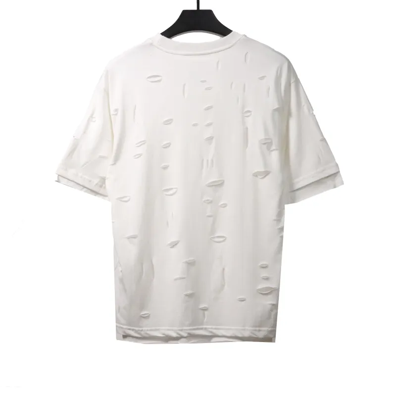  Givenchy ripped fake two-piece short sleeve white T-Shirts