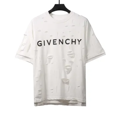 Givenchy ripped fake two-piece short sleeve white T-Shirts 01