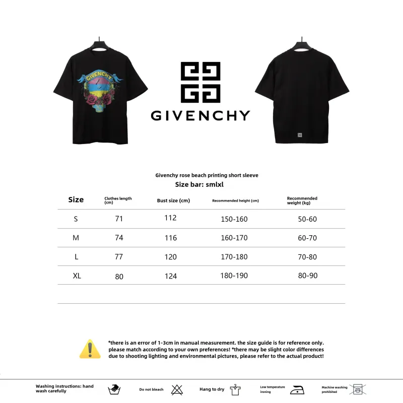  Givenchy rose seaside printed short sleeves T-Shirts