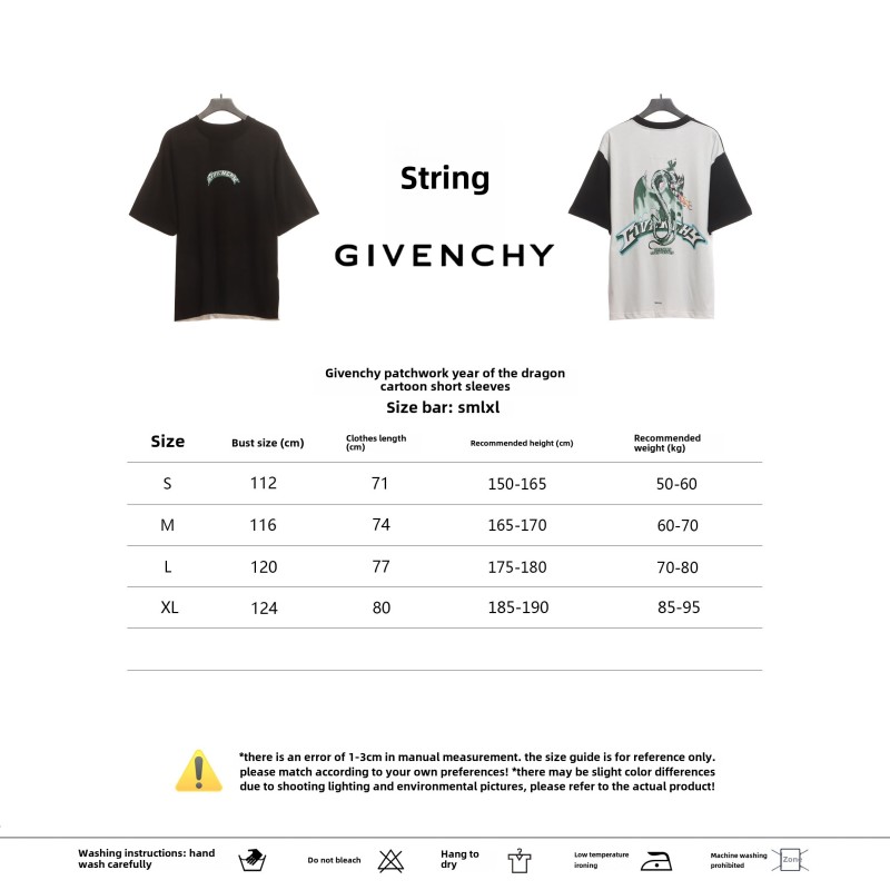 Givenchy splicing dragon year cartoon short sleeves T-Shirts