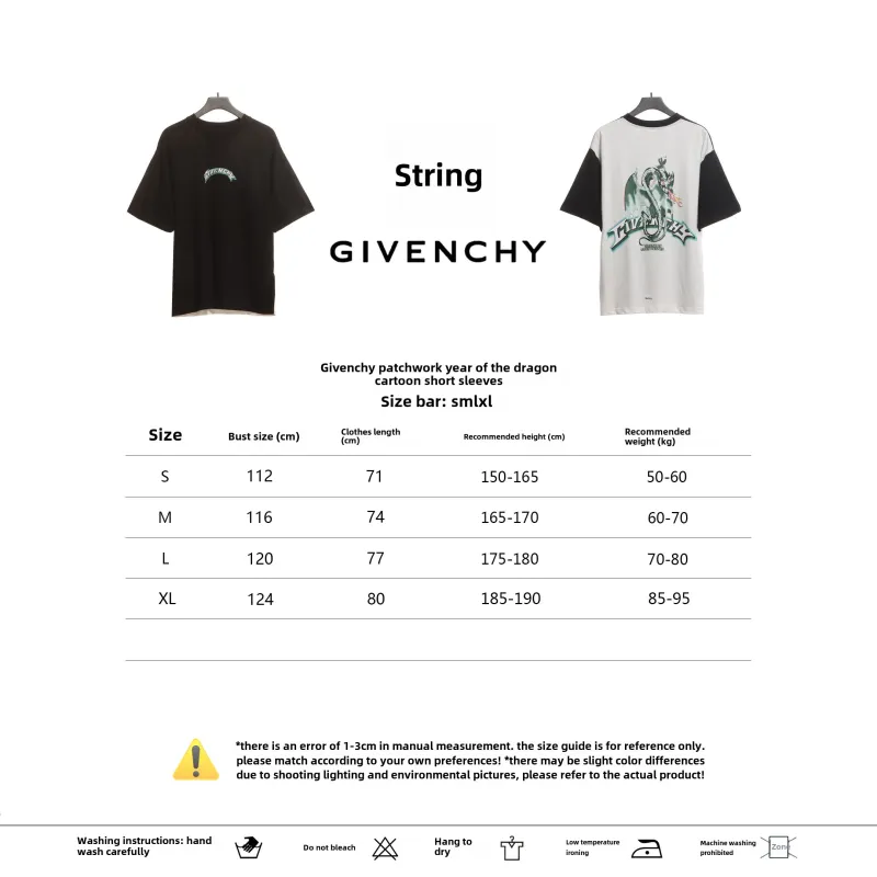 Givenchy splicing dragon year cartoon short sleeves T-Shirts