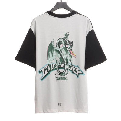 Givenchy splicing dragon year cartoon short sleeves T-Shirts 02