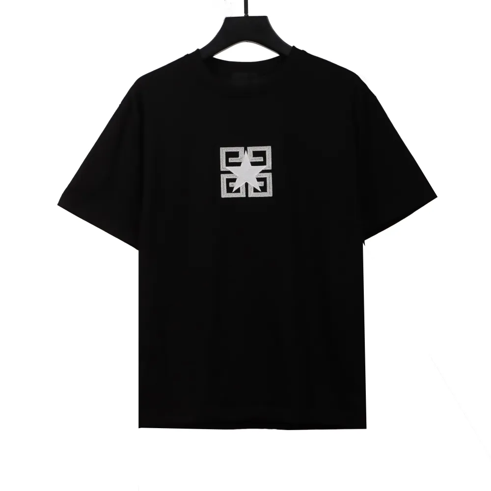 Givenchy three-dimensional toothbrush bristle embroidered short-sleeved black T-Shirts