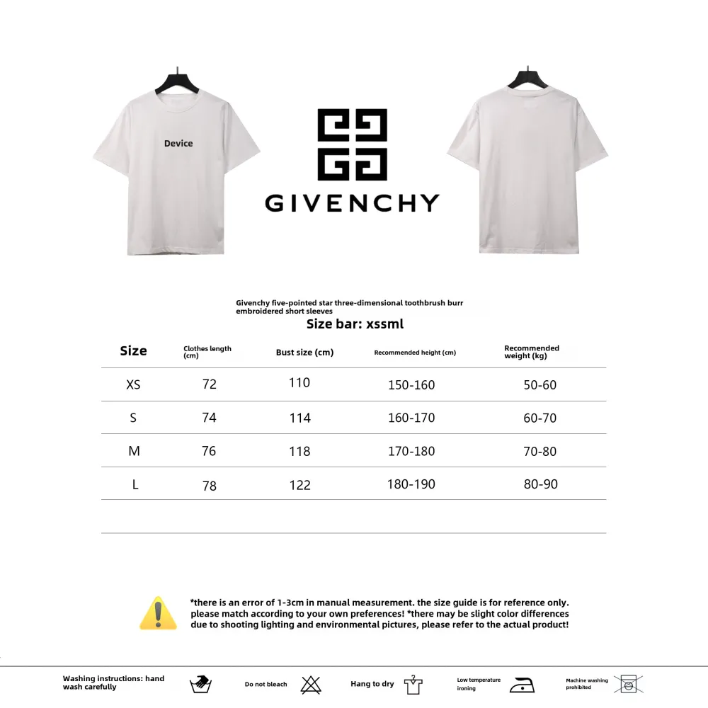  Givenchy three-dimensional toothbrush bristle embroidered short-sleeved white T-Shirts 2