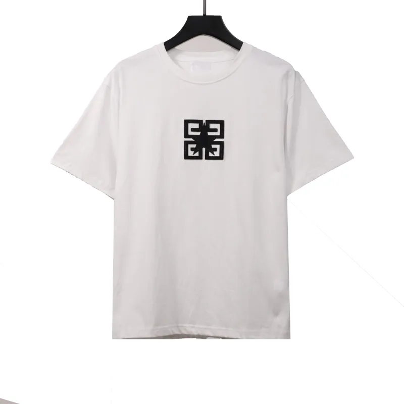  Givenchy three-dimensional toothbrush bristle embroidered short-sleeved white T-Shirts 2