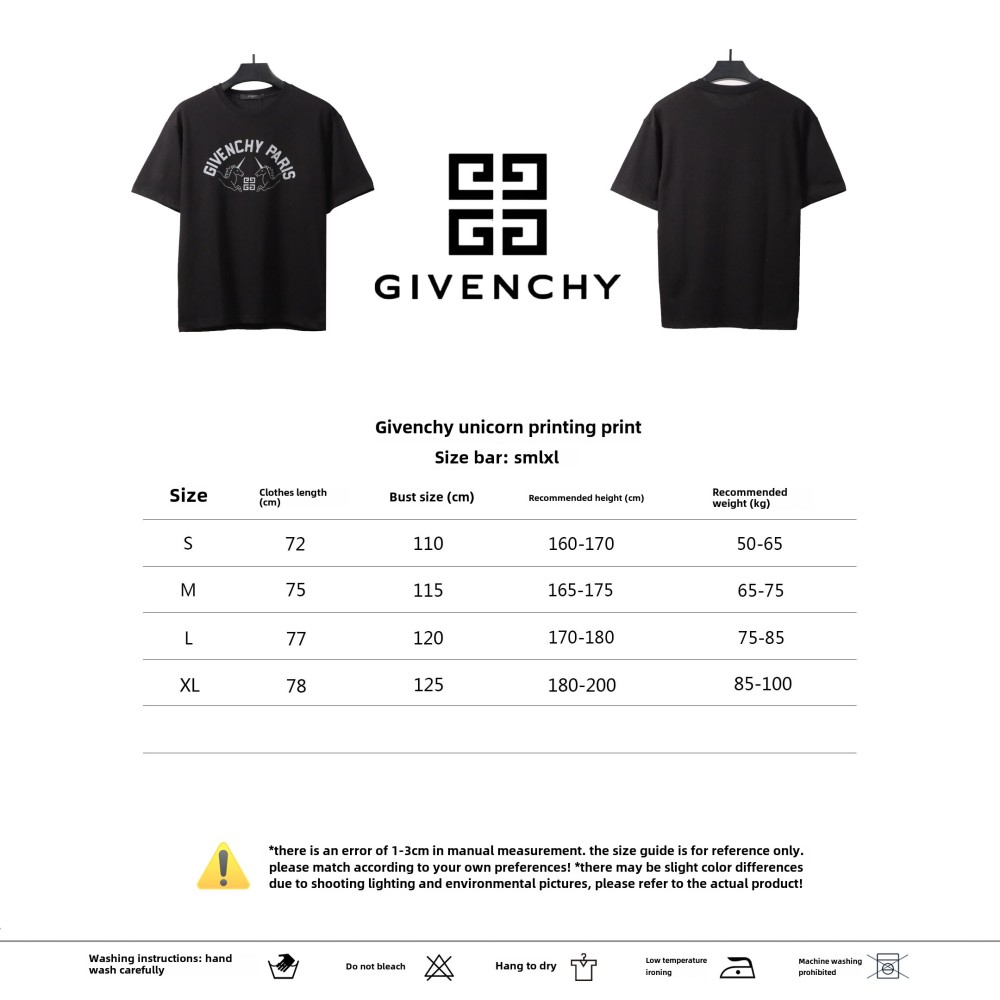 Givenchy unicorn print short sleeve black T-Shirts