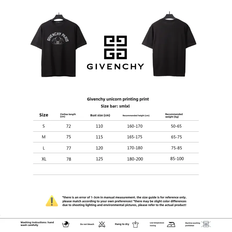  Givenchy unicorn print short sleeve black T-Shirts