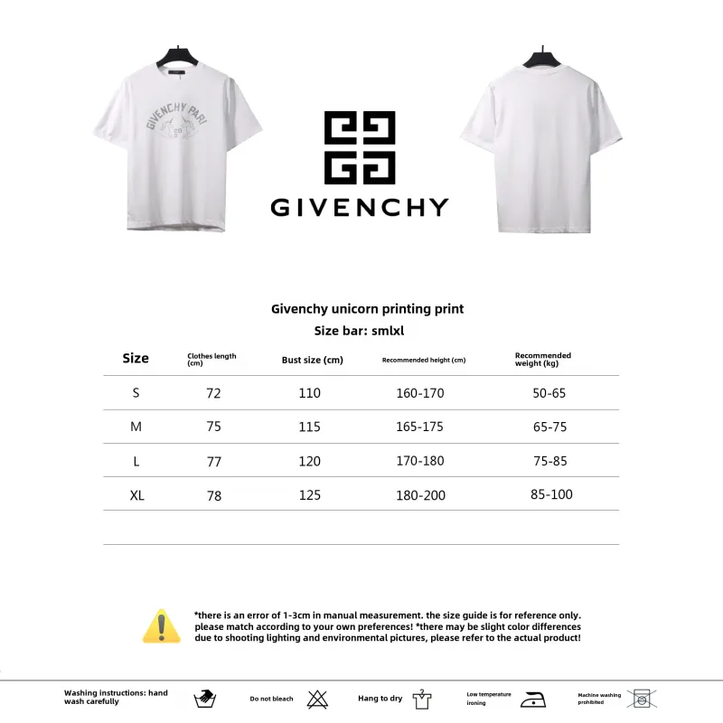  Givenchy unicorn print short sleeve white T-Shirts