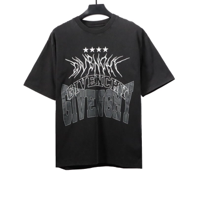 Givenchy washed letter embroidered short sleeves T-Shirts 01