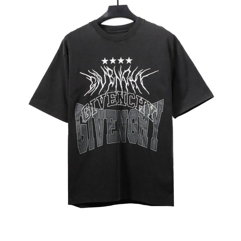 Givenchy washed letter embroidered short sleeves T-Shirts