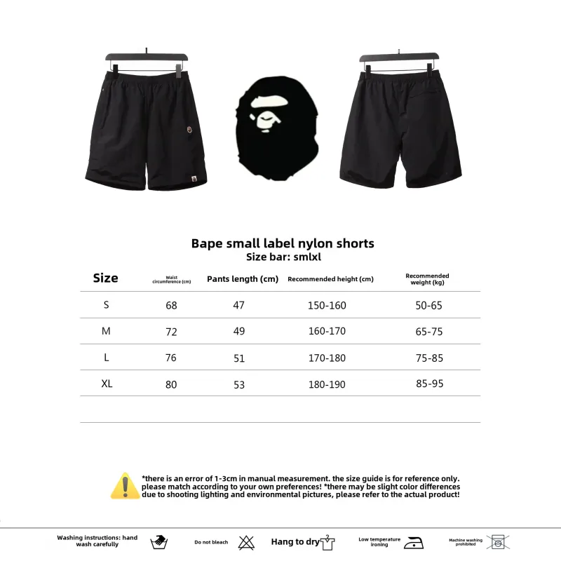 BAPE small logo nylon Short Pants black