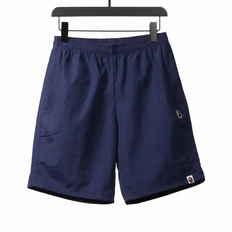BAPE small logo nylon Short Pants navy blue