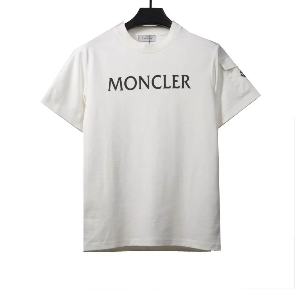  Moncler basic letter print short sleeve white T-Shirts