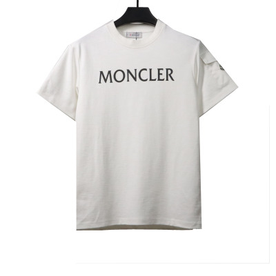 Moncler basic letter print short sleeve white T-Shirts 01