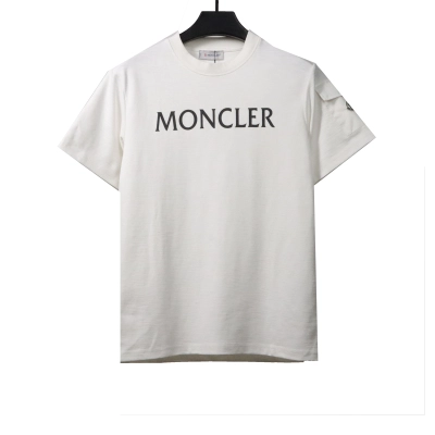 Moncler basic letter print short sleeve white T-Shirts 01