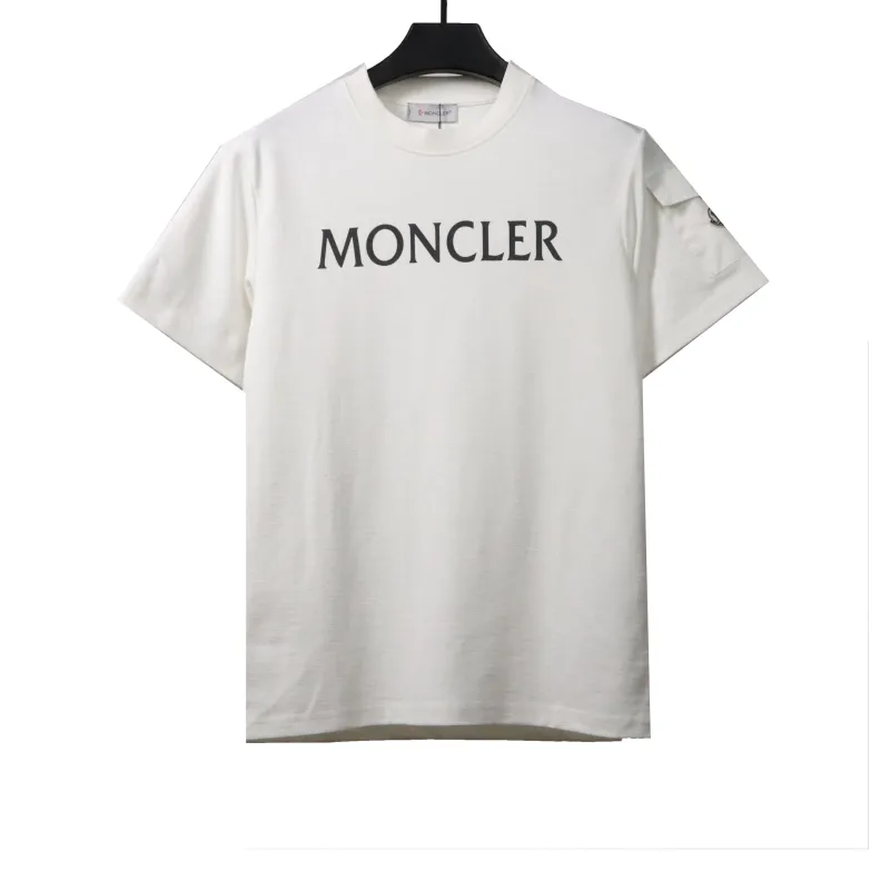  Moncler basic letter print short sleeve white T-Shirts
