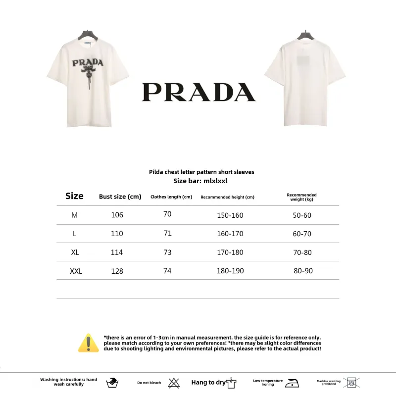  Prada chest letter pattern short sleeve 1901 T-Shirts