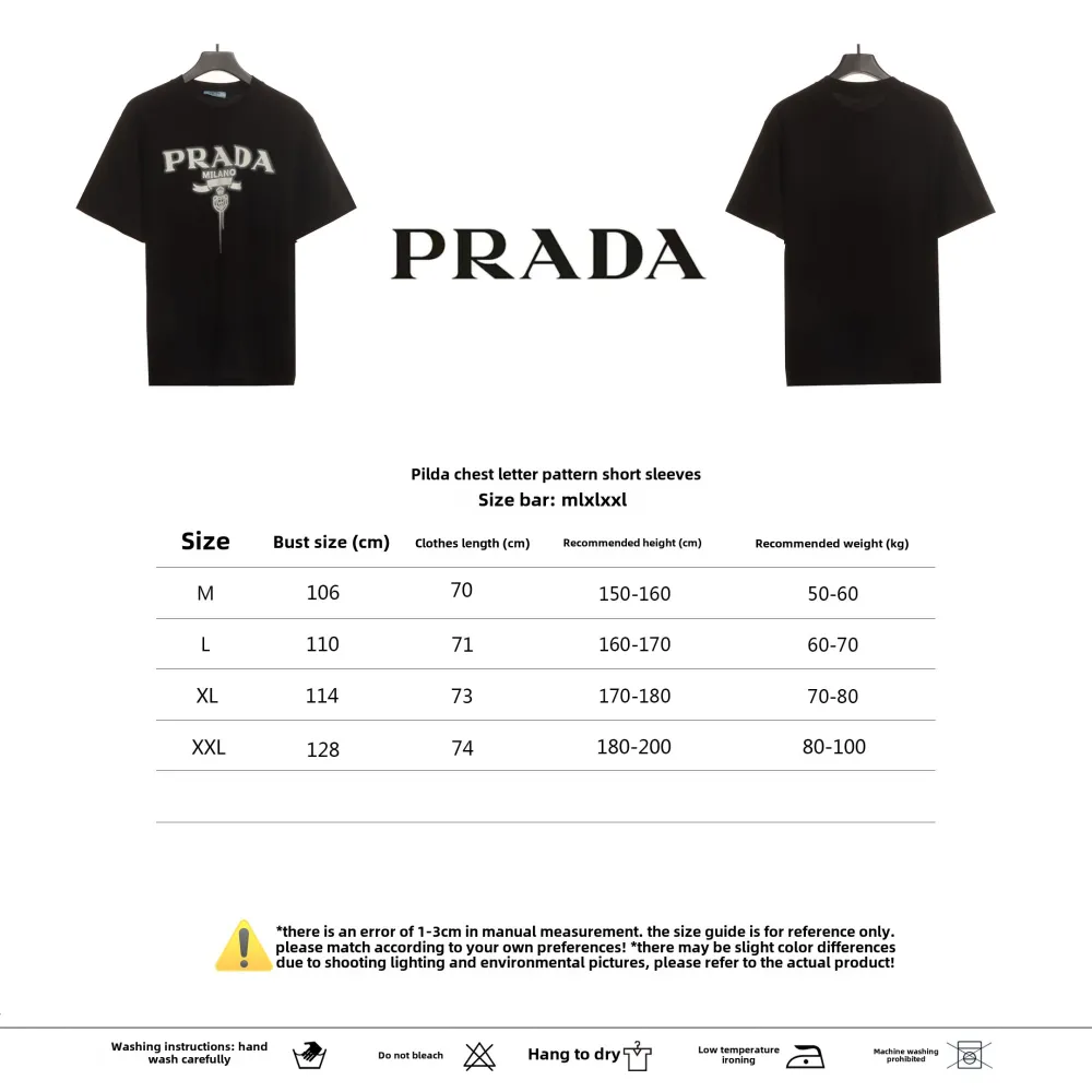  Prada chest letter pattern short sleeve 1902 T-Shirts