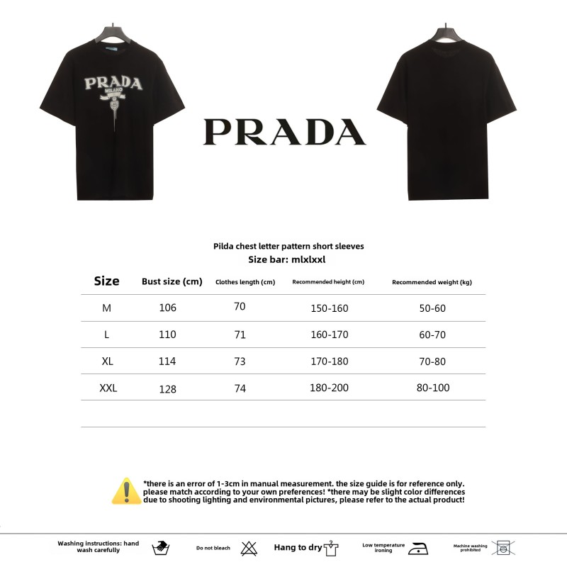 Prada chest letter pattern short sleeve 1902 T-Shirts