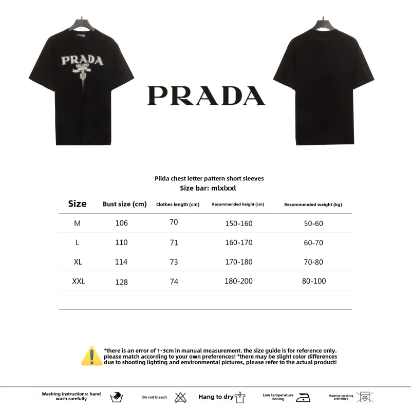  Prada chest letter pattern short sleeve 1902 T-Shirts