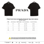  Prada chest overlapping triangle label short sleeve T-Shirts