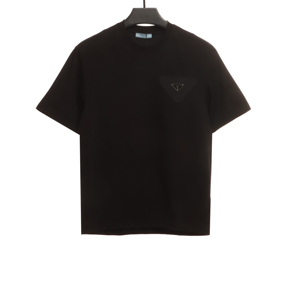 Prada chest overlapping triangle label short sleeve T-Shirts