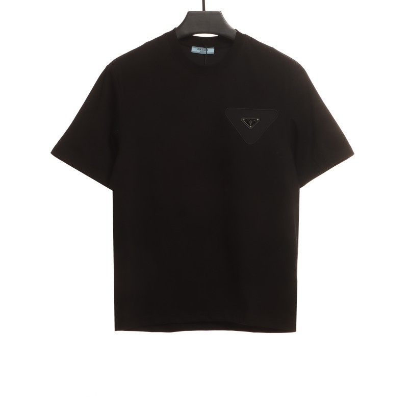 Prada chest overlapping triangle label short sleeve T-Shirts