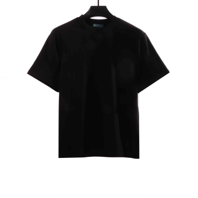  Prada collar inverted triangle short sleeve black T-Shirts 01