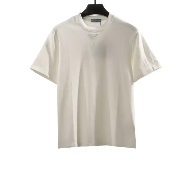  Prada collar inverted triangle short sleeve white T-Shirts