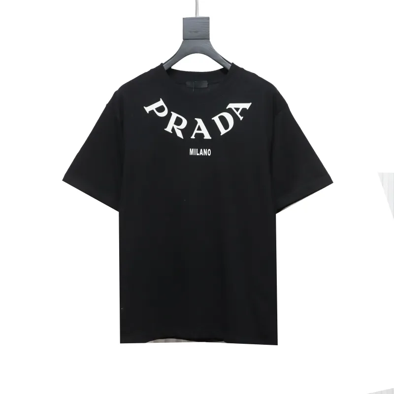  Prada collar necklace large letter short-sleeved T-shirt 1901 T-Shirts