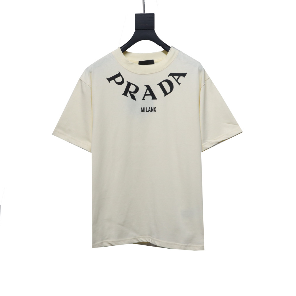 Prada collar necklace large letter short-sleeved T-shirt 1902 T-Shirts