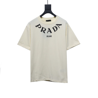 Prada collar necklace large letter short-sleeved T-shirt 1902 T-Shirts 01