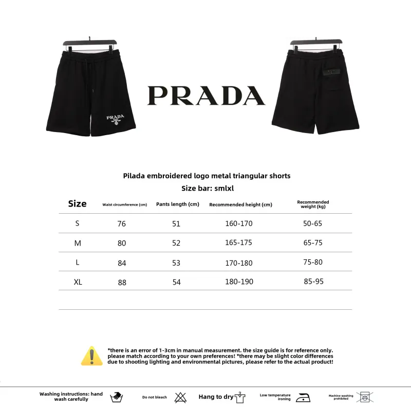  Prada embroidered logo metal triangle Short Pants
