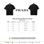  Prada hot diamond letter short sleeves black T-Shirts