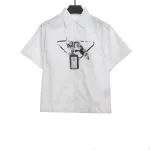  Prada piranha print shirt white T-Shirts