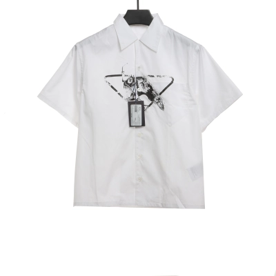 Prada piranha print shirt white T-Shirts 01