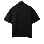 Prada slogan woven short-sleeved shirt Black T-Shirts