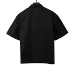  Prada slogan woven short-sleeved shirt Black T-Shirts