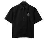 Prada slogan woven short-sleeved shirt Black T-Shirts