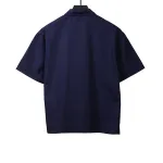  Prada slogan woven short-sleeved shirt blue T-Shirts